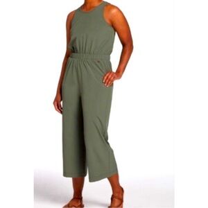 Calia by Carrie Underwood Wide Leg Overlap Olive Jumpsuit size: S